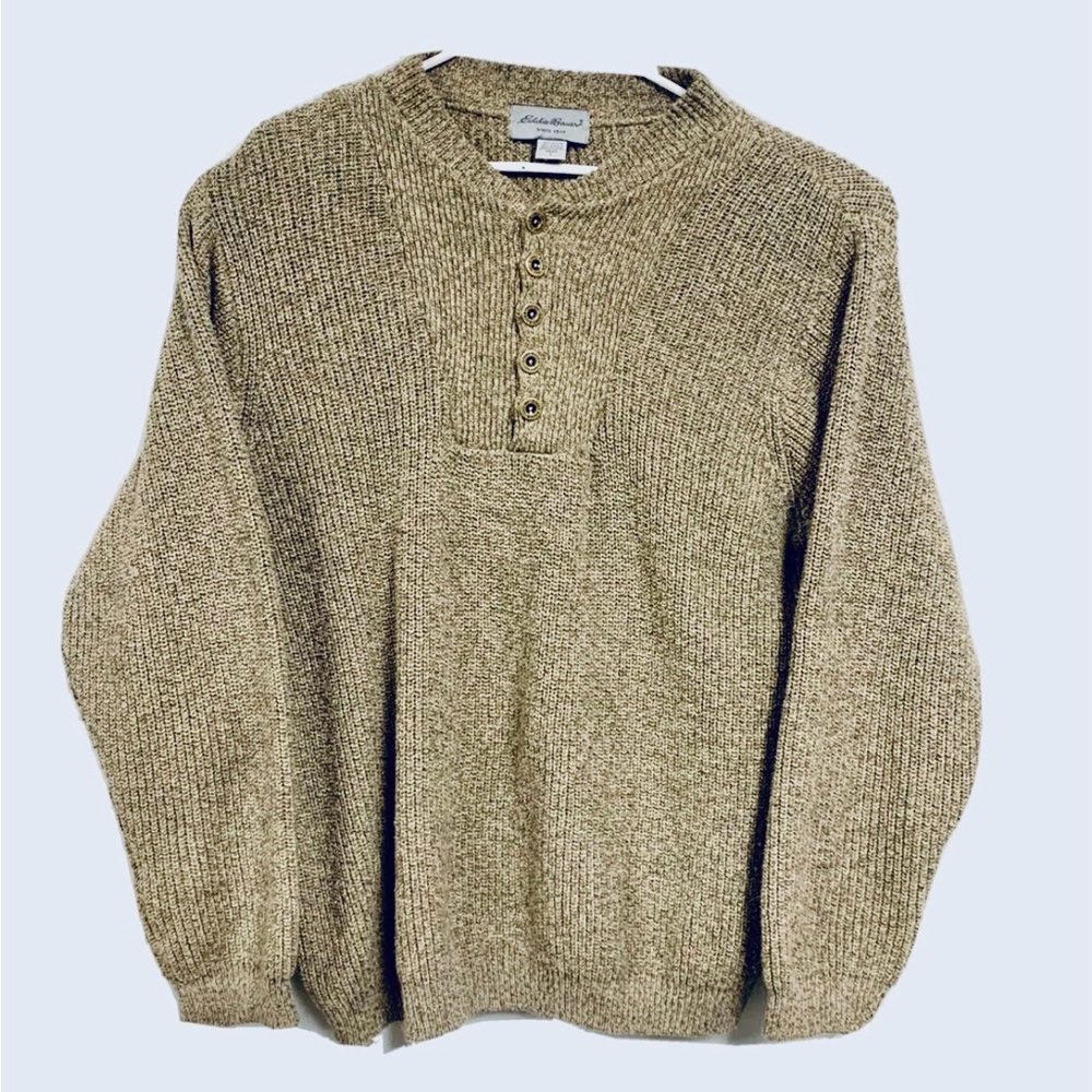 vintage • eddie bauer heritage 5-button cable knit sweater
